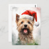Cairn Terrier Weihnachtsmalerei Postkarte (Vorne/Hinten)