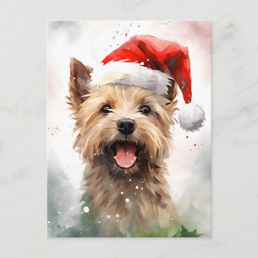Cairn Terrier Weihnachtsmalerei Postkarte (Vorderseite)