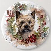 Cairn Terrier Weihnachtsmann Festliche Jungfrau Button (Vorderseite)