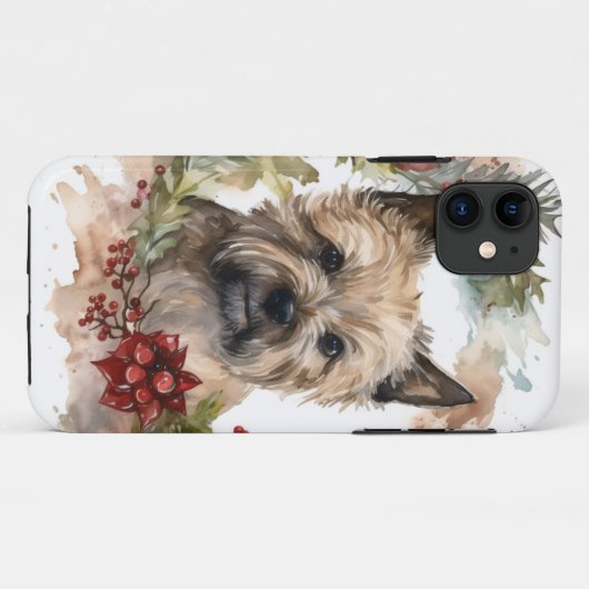 Cairn Terrier Weihnachtsmann Festliche Jungfrau Case-Mate iPhone Hülle (Rückseite (Horizontal))