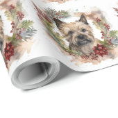 Cairn Terrier Weihnachtsmann Festliche Jungfrau Geschenkpapier (Rolleneckpunkt)