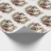 Cairn Terrier Weihnachtsmann Festliche Jungfrau Geschenkpapier (Ecke)