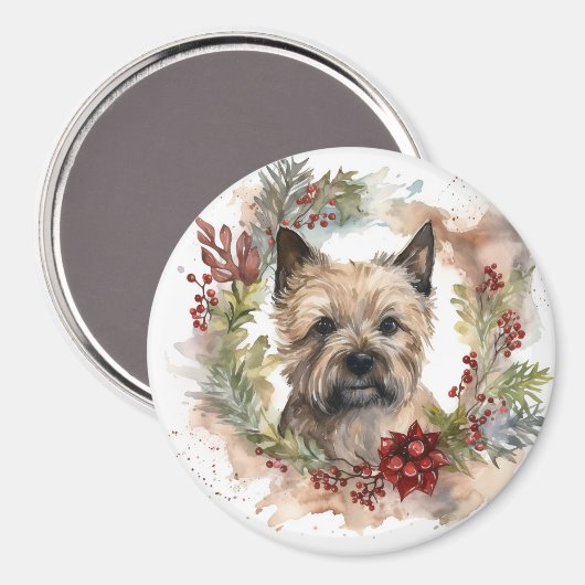 Cairn Terrier Weihnachtsmann Festliche Jungfrau Magnet (Vorderseite/Rückseite)