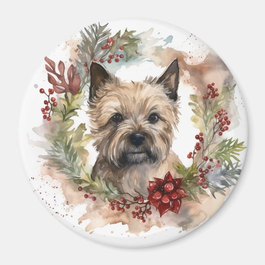 Cairn Terrier Weihnachtsmann Festliche Jungfrau Magnet (Vorne)
