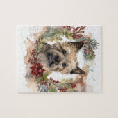 Cairn Terrier Weihnachtsmann Festliche Jungfrau Puzzle (Horizontal)