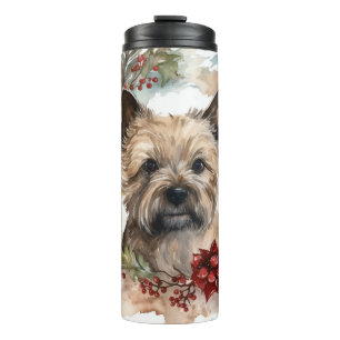 Cairn Terrier Weihnachtsmann Festliche Jungfrau Thermosbecher