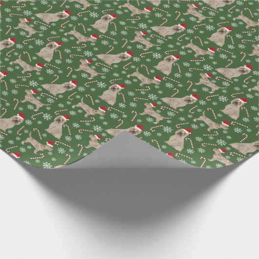 Cairn Terrier Weihnachtsmann Geschenkpapier (Ecke)