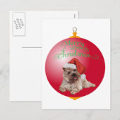 Cairn Terrier Weihnachtsschmuck Feiertagspostkarte (Vorne/Hinten)
