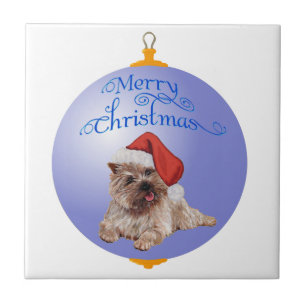 Cairn Terrier Weihnachtsschmuck Fliese