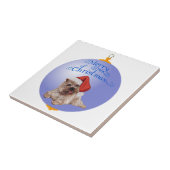 Cairn Terrier Weihnachtsschmuck Fliese (Seite)