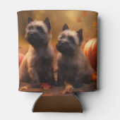 Cairn Terrier Welpe Herbst Kürbis Dosenkühler (Rückseite)