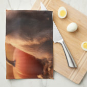 Cairn Terrier Welpe Herbst Kürbis Geschirrtuch (Viertel Falte)