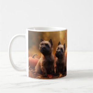 Cairn Terrier Welpe Herbst Kürbis Kaffeetasse
