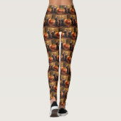 Cairn Terrier Welpe Herbst Kürbis Leggings (Rückseite)