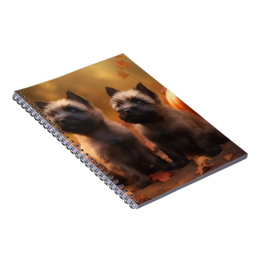 Cairn Terrier Welpe Herbst Kürbis Notizblock (Rechte Seite)