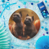 Cairn Terrier Welpe Herbst Kürbis Pappteller (Party)