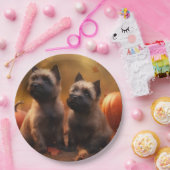 Cairn Terrier Welpe Herbst Kürbis Pappteller (Party)