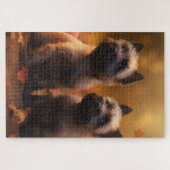 Cairn Terrier Welpe Herbst Kürbis Puzzle (Horizontal)