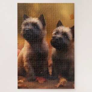 Cairn Terrier Welpe Herbst Kürbis Puzzle