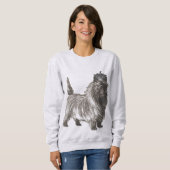 Cairn Terrier Welpenhund Vintage Illustration Sweatshirt (Vorne ganz)