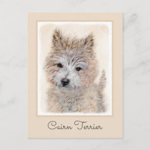 Cairn Terrier Welpenmalerei - Originale Hundekunst Postkarte