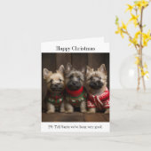 Cairn Terrier Welppies Weihnachtskarte Karte (Gelbe Blume)