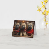 Cairn Terrier Welppies Weihnachtskarte Karte (Gelbe Blume)
