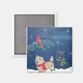 Cairn Terrier Winter Magnet (Vorderseite/Rückseite)