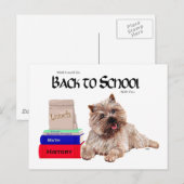 Cairn Terrier zurück zur Schule Postkarte (Vorne/Hinten)