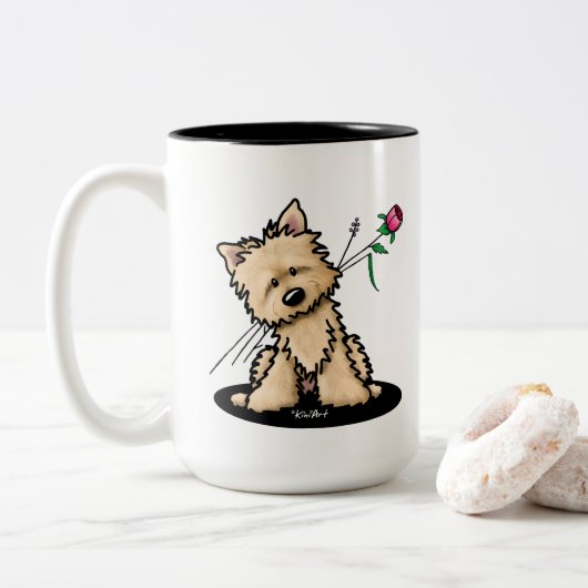 Cairn Terrier Zweifarbige Tasse (Mit Donut)