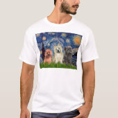 Cairn Terriers (drei) - Starry Night T-Shirt (Vorderseite)