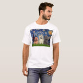 Cairn Terriers (drei) - Starry Night T-Shirt (Vorne ganz)