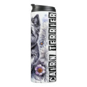 Cairn Terrier's Graustufen Garden Joy Thermosbecher (Nach rechts gedreht)