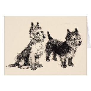 Cairn Terriers Vintag Pen & Ink
