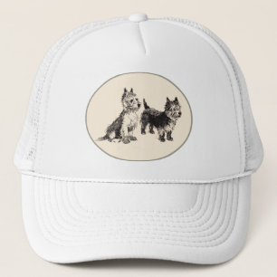 Cairn Terriers Vintage Feder & Tinte Truckerkappe