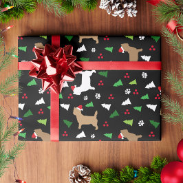 Cairn Terriers Weihnachtsmannmützen Christmas Blac Geschenkpapier