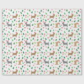 Cairn Terriers Weihnachtsmannmützen Weihnachtsbaum Geschenkpapier (Flach)