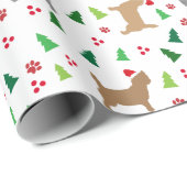 Cairn Terriers Weihnachtsmannmützen Weihnachtsbaum Geschenkpapier (Rolleneckpunkt)