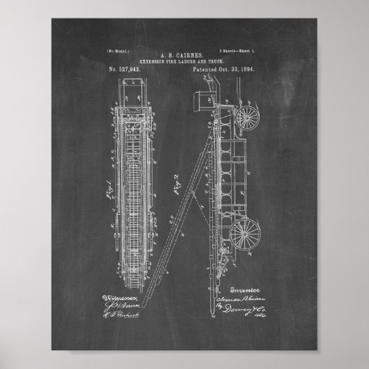 Cairnes Extension Fire-Leiter und LKW-Patent - C Poster (Vorne)