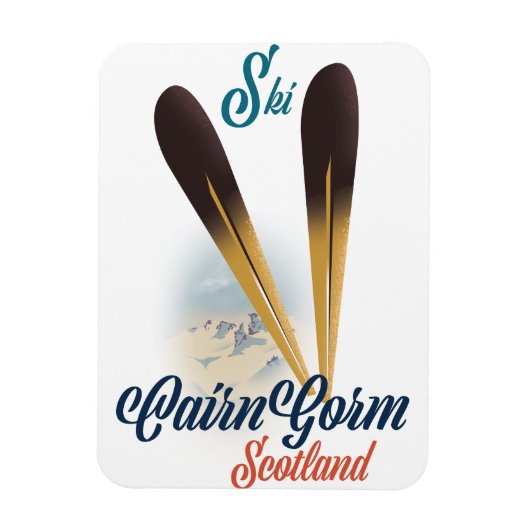 CairnGorm Schottland Skiposter Magnet (Vertikal)