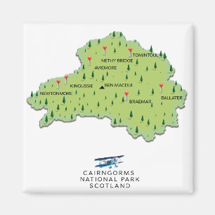 Cairngorms National Park Karte Magnet
