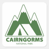 Cairngorms Nationalpark Camping Quadratischer Aufkleber (Vorderseite)
