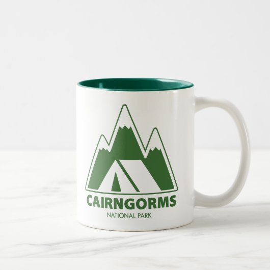 Cairngorms Nationalpark Camping Zweifarbige Tasse (Rechts)