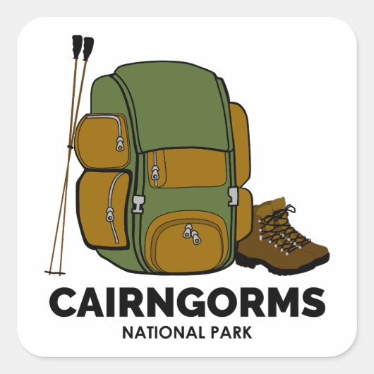 Cairngorms Nationalpark Schottland Rucksack Quadratischer Aufkleber (Vorderseite)