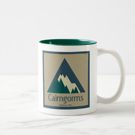 Cairngorms Nationalpark Schottland Rustikal Zweifarbige Tasse (Rechts)