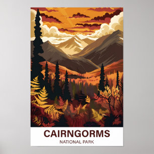 Cairngorms Nationalpark Scotlandia Reise Poster