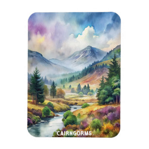 Cairngorms Nationalpark Watercolor Malerei Magnet