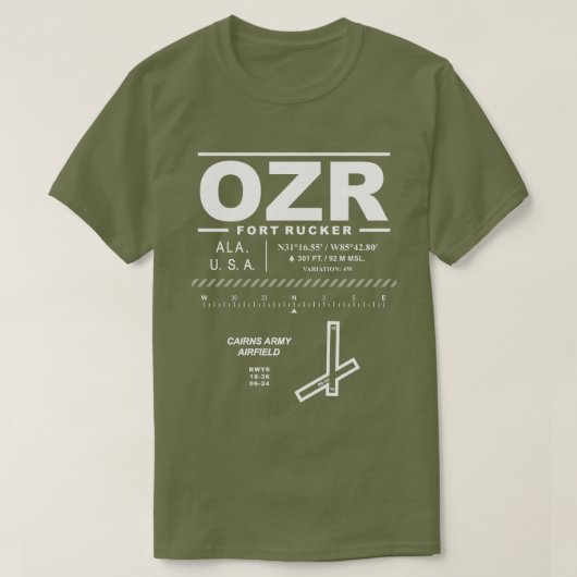 Cairns Army Airfield Fort Rucker OZR T - Shirt (Design vorne)