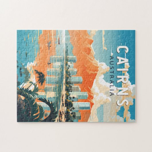 Cairns Australia Reisen Kunst Vintag Puzzle (Horizontal)