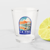 Cairns Australia Reisen Kunst Vintag Schnapsglas (Vorderseite)